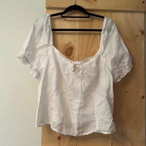 NWOT h&m linen top boho peasant top